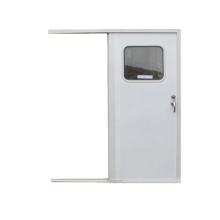 Puerta corredera de aluminio marino con ventana